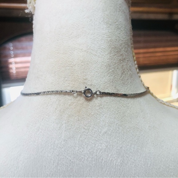 Hand crafted beaded chain fringe pendant on chain necklace - Picture 5 of 5